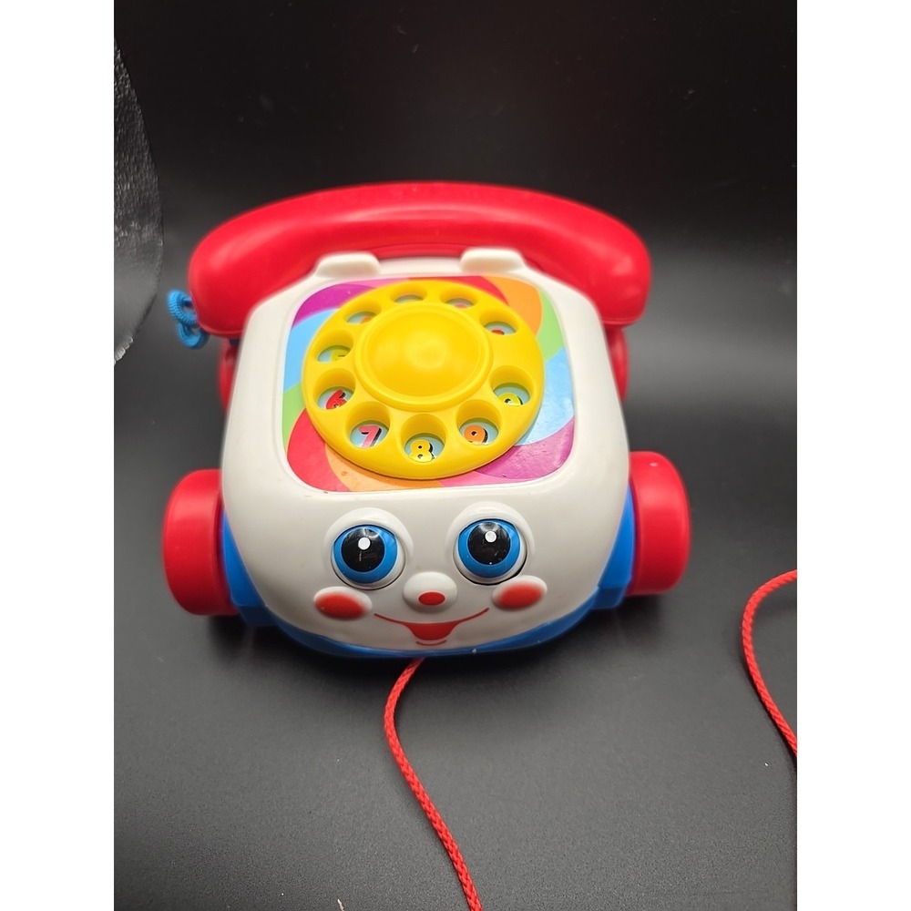 Vintage 2000 Fisher Price Chatter Phone Telephone Pull Toy with Moving Eyes Kids